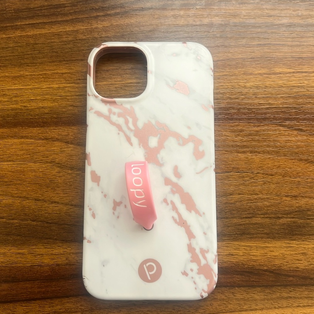 iPhone13 Rose Marble Loopy Case
